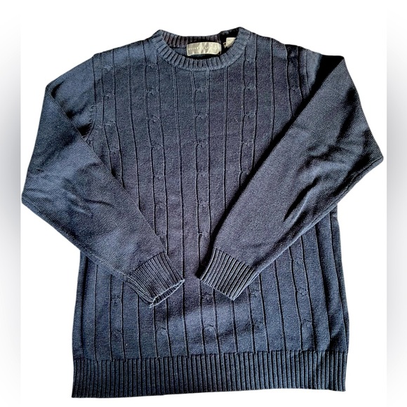 Oscar De La Renta Men’s Blue Cable knit Sweater - Picture 1 of 8